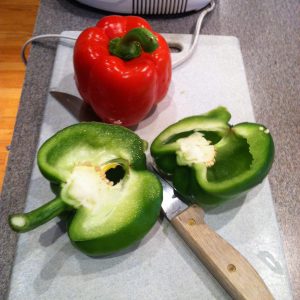 Peppers cut in half