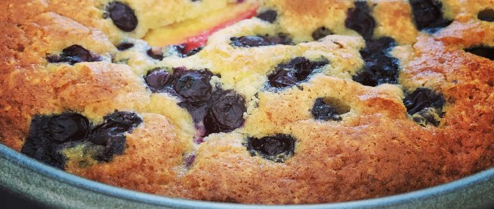 Blueberry and Peach Breakfast Cake